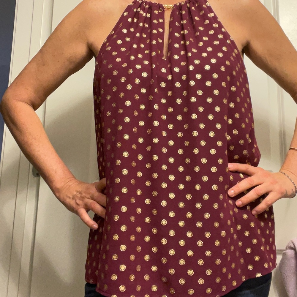Michael Kors women Halter top size L, NEW Color Burgundy - Picture 3 of 11